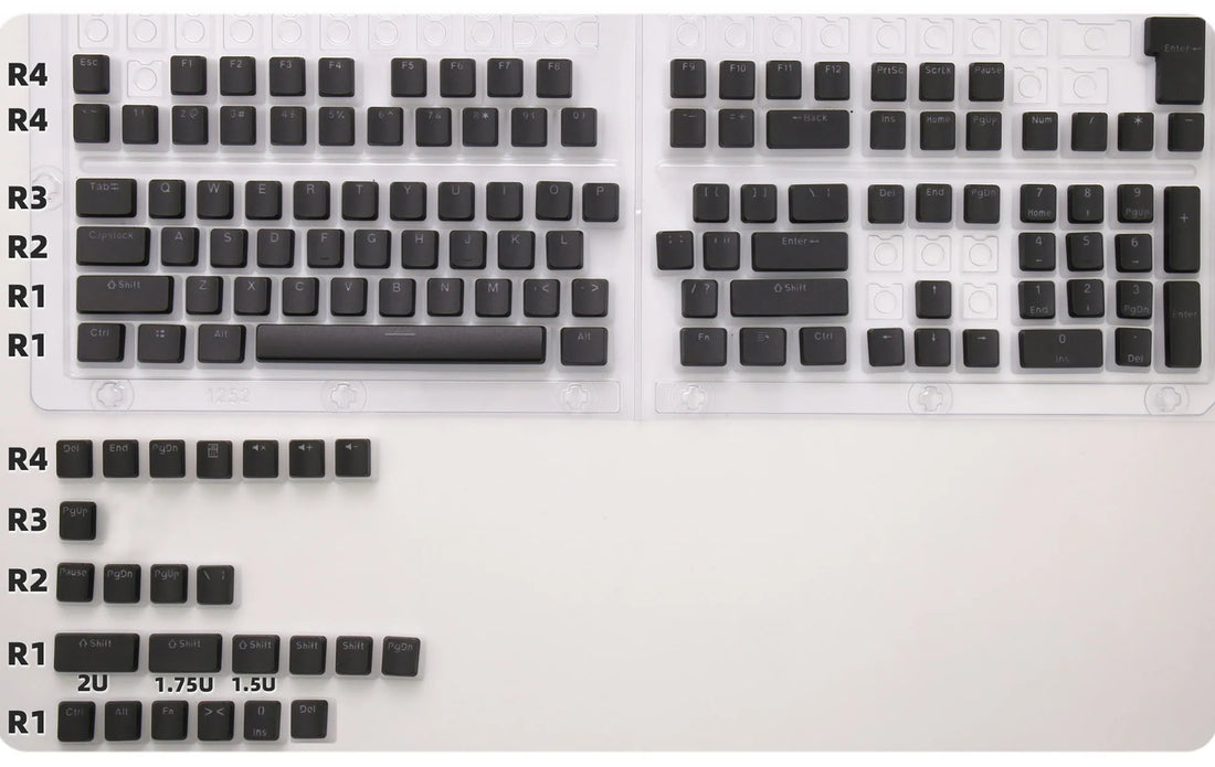 129-Key Pudding Keycaps – OEM Profile, PBT Double-Shot, RGB Backlit for MX Switch Mechanical Keyboards (ISO Layout)