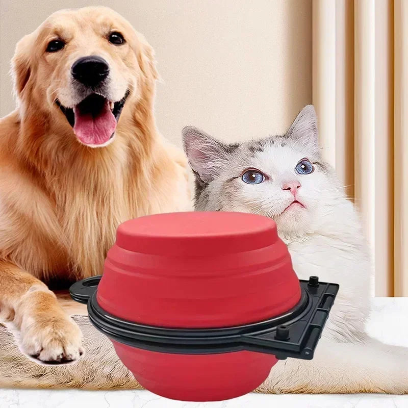 Portable Dual-Purpose Pet Feeder for Dogs & Cats – Collapsible Travel Bowl with Built-in Water Dispenser – Ideal for Hiking, Walks & On-the-Go Adventures