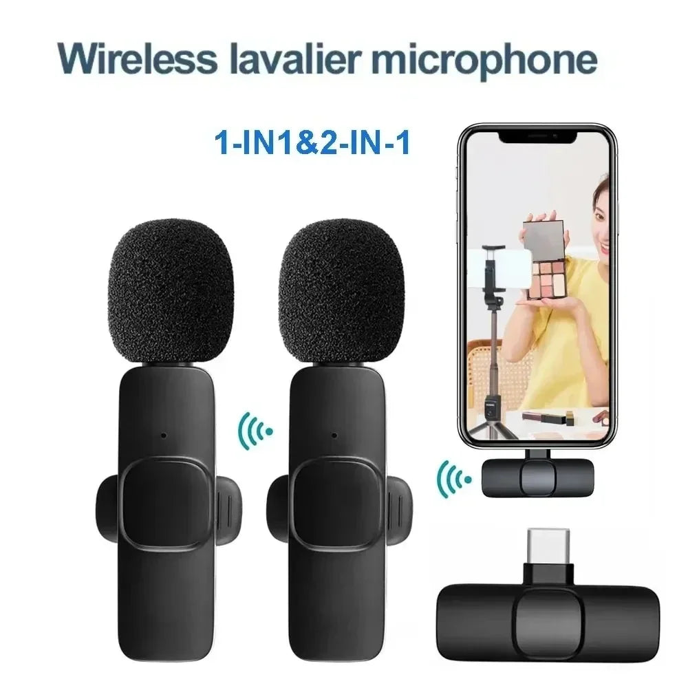 Professional Wireless Lavalier Microphone for iPhone & Android – 3.5mm Jack, Noise Reduction, Clip-On Design