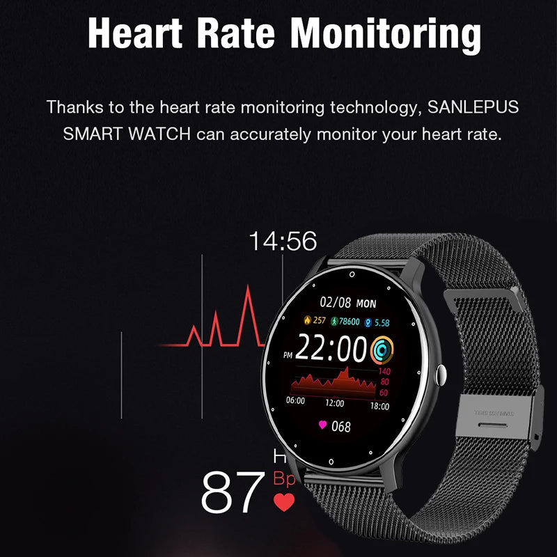 LIGE 2024 Smart watch Ladies Full touch Screen Sports