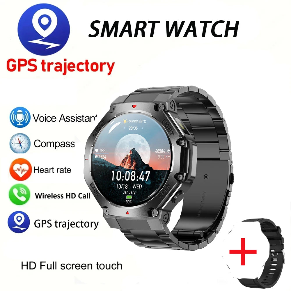 2025 New LED Smart Watch Men's HD AMOLED Bluetooth