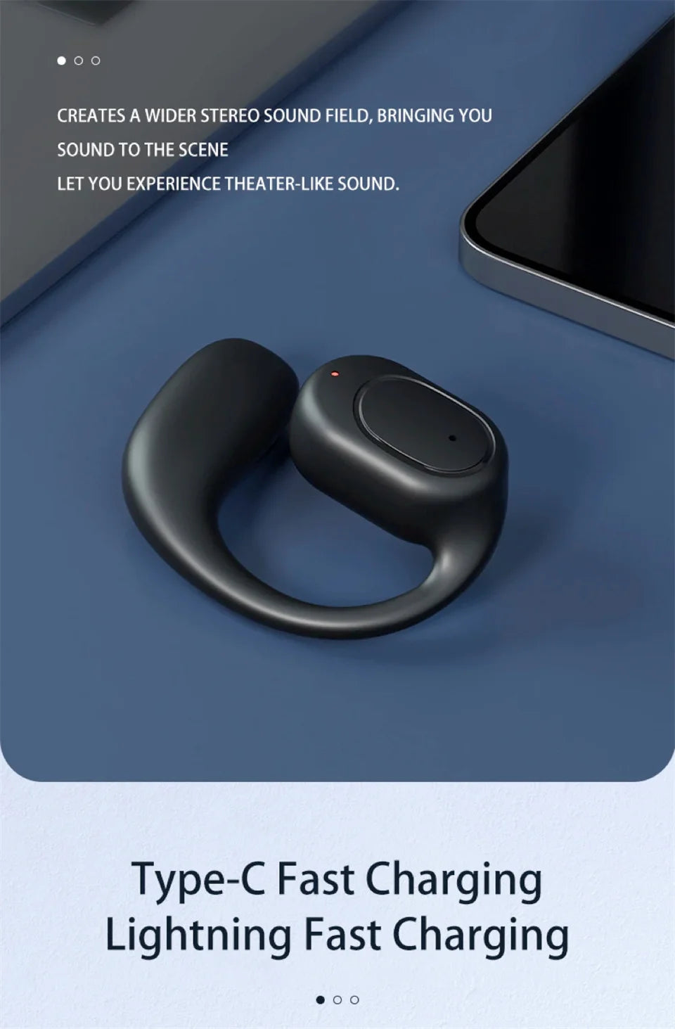 Wireless Bone Conduction Bluetooth Headset with Microphone – Noise-Cancelling, Hands-Free Earphones for Driving, Calls & Outdoor Activities