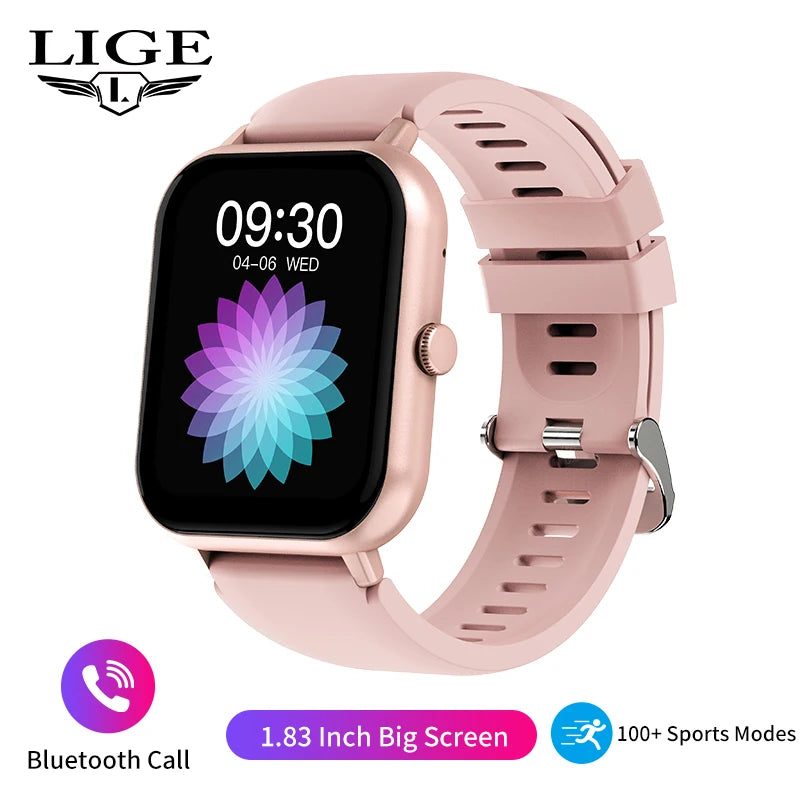 LIGE Waterproof Smart Watch Bluetooth Call Women