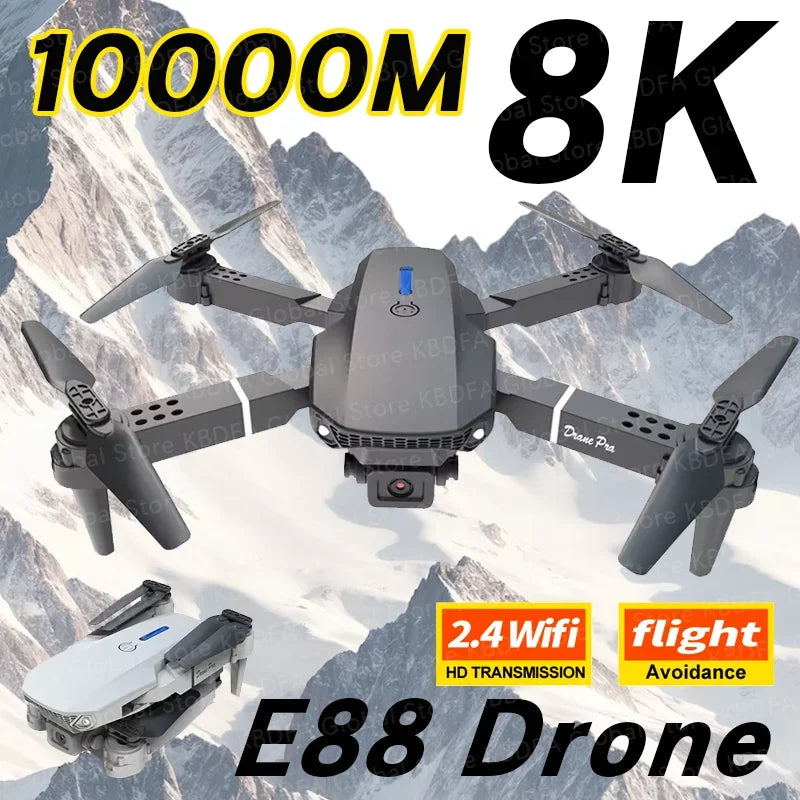 E88 Professional Wide Angle RC Drone – HD 4K Camera, Foldable Design, Ideal for Aerial Photography and Kids' Gifts