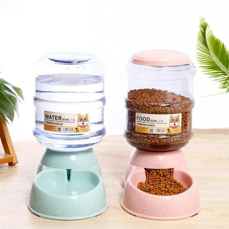 Automatic Pet Feeder & Water Dispenser – 2-in-1 Gravity-Fed System for Cats & Small Dogs
